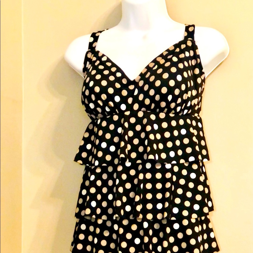 Croft & Barrow Polka Dot Bathing Suit 14